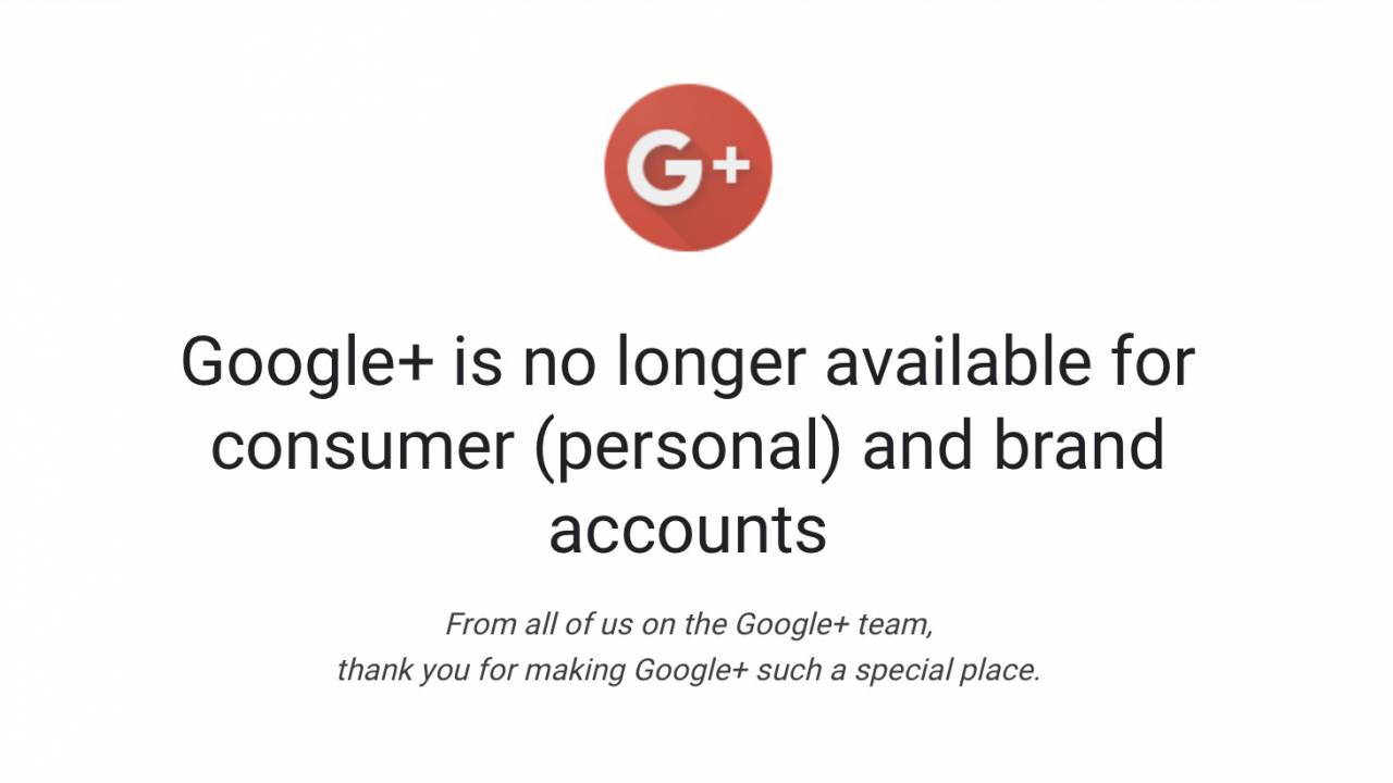 google+ is no longer available for consumer